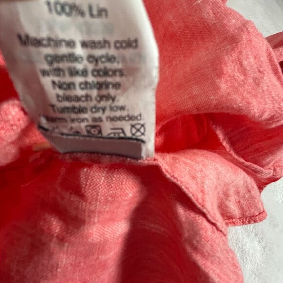 J.Crew Womens Pink Linen Long-Sleeve Button-Up Perfect Shirt Size 8 Casual Top - Picture 8 of 8
